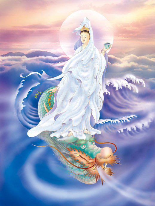 By Dragon Guanyin Tap the Dragon Guanyin Guanyin Kuanyin Landing Dragon Guanyin Standing Dragon Guanyin Buddha Statue Portrait Hung and Painter Painter Painter