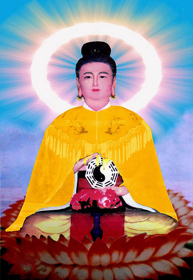 Taoist Portrait Unborn Old Mother Statue Painting Yao Pool Gold Mother Portrait Picture Hanging drawing Photographic Paper bifacial plastic packaging