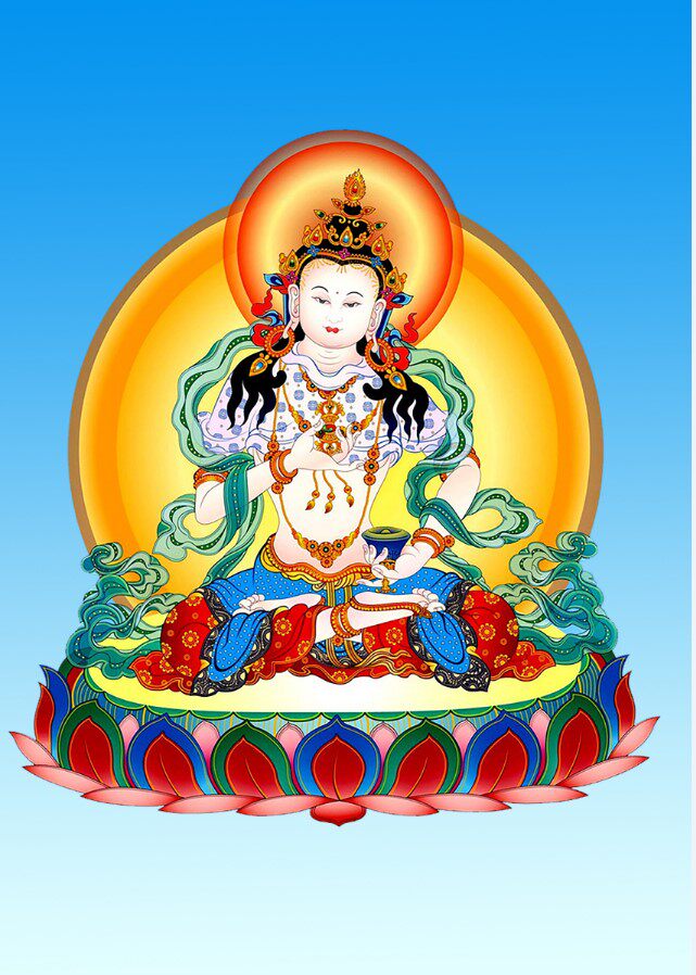 Buddhist portrait Buddha painting Vajrasattva meditation picture Thangka Buddha statue stack heart mantra Photo paper double-sided plastic seal