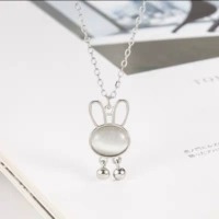 Кролик, платиновое ожерелье, серебро 925 пробы