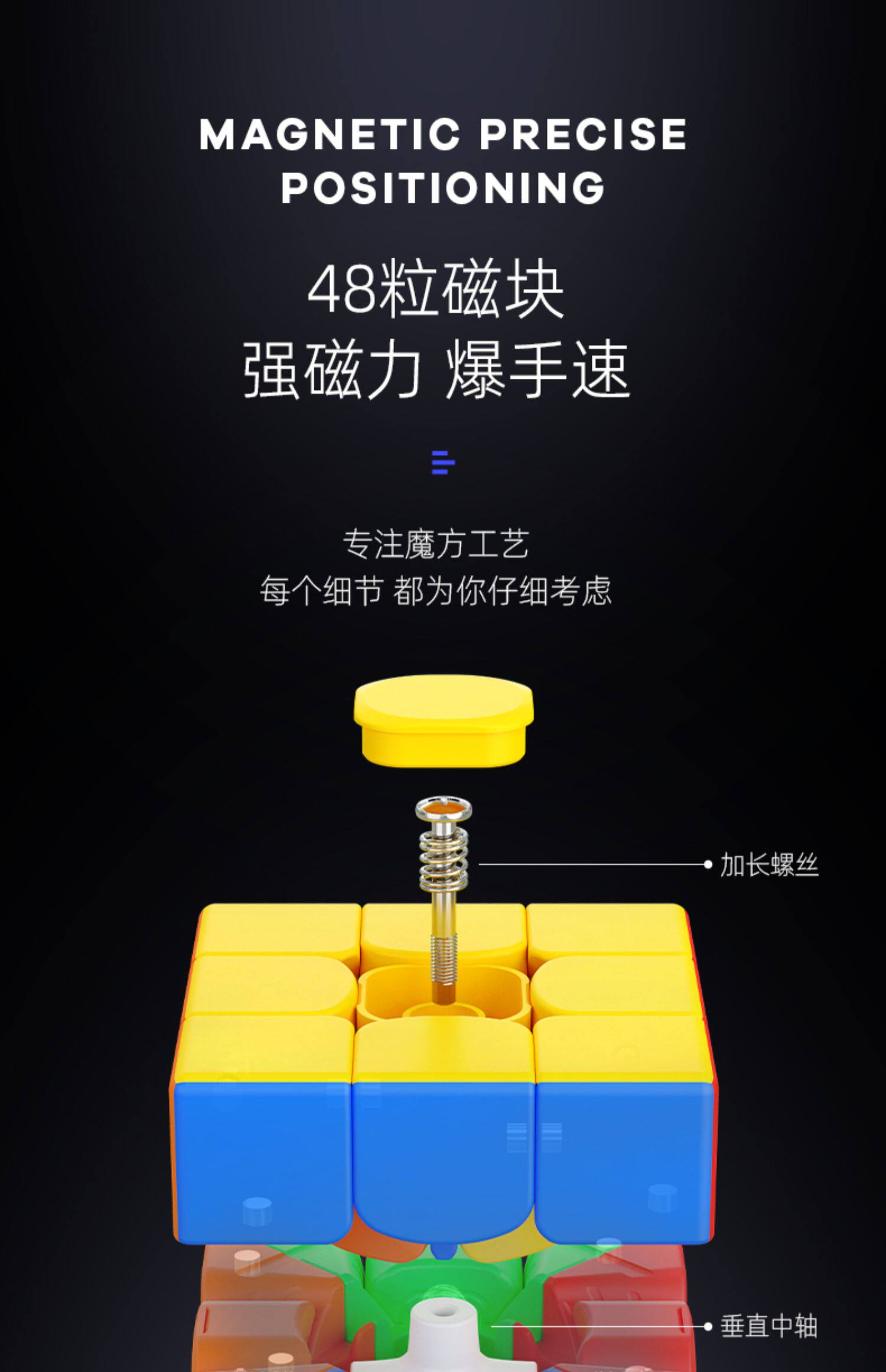 Кубик Рубика 魔方小站圣手磁力s三阶彩强磁定位松紧可调磨砂面防pop爆手速玩具 Kathrine