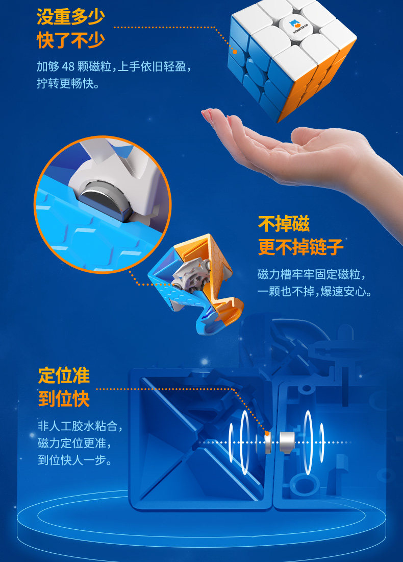 Кубик Рубика 魔方小站 gan厂家mg3萌刻edu磁力三阶初学入门教育版儿童益智玩具