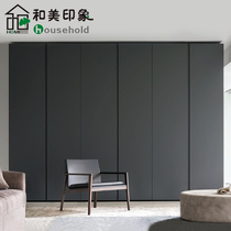 Beauty impression Minimalist invisible handle-free wardrobe customization Advanced skin sense gray cloakroom wardrobe custom design