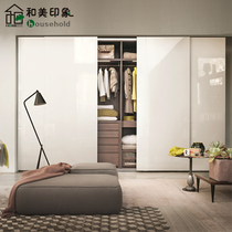 Meihei impression hanging sliding door Wardrobe custom TV cabinet Bus flat door custom can be equipped with electric version