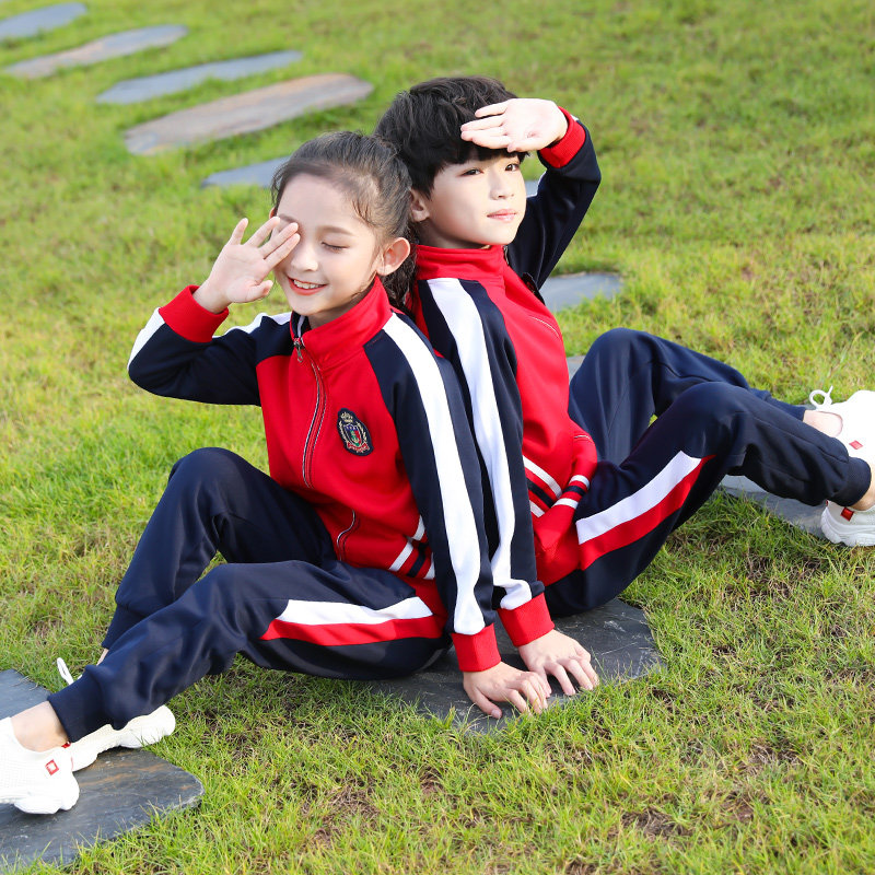 New School Uniform Suit Elementary School Students Class Clothes Autumn Winter Clothing Children's College Wind Games Clothing Kindergarten Garden Clothing Red