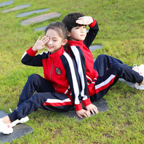 New School Uniform Suit Elementary School Students Class Clothes Autumn Winter Clothing Childrens College Wind Games Clothing Kindergarten Garden Clothing Red