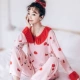 Bộ đồ ngủ bé gái cotton lụa mùa xuân và mùa thu mỏng phiên bản Hàn Quốc dài tay cotton lụa mặc nhà dễ thương rayon phù hợp với mùa hè - Cha mẹ và con