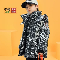 Детский зимний бархатный камуфляжный пуховик для мальчиков, подходит для подростков, в западном стиле, утиный пух