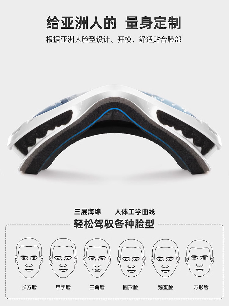 Spherical Ski Goggles, Ski Glasses, Ski Goggles with Anti-Fog Coating, Snow Goggles, Mountaineering Snow Mountain Goggles, Unisex, Cylindrical, for Nearsightedness