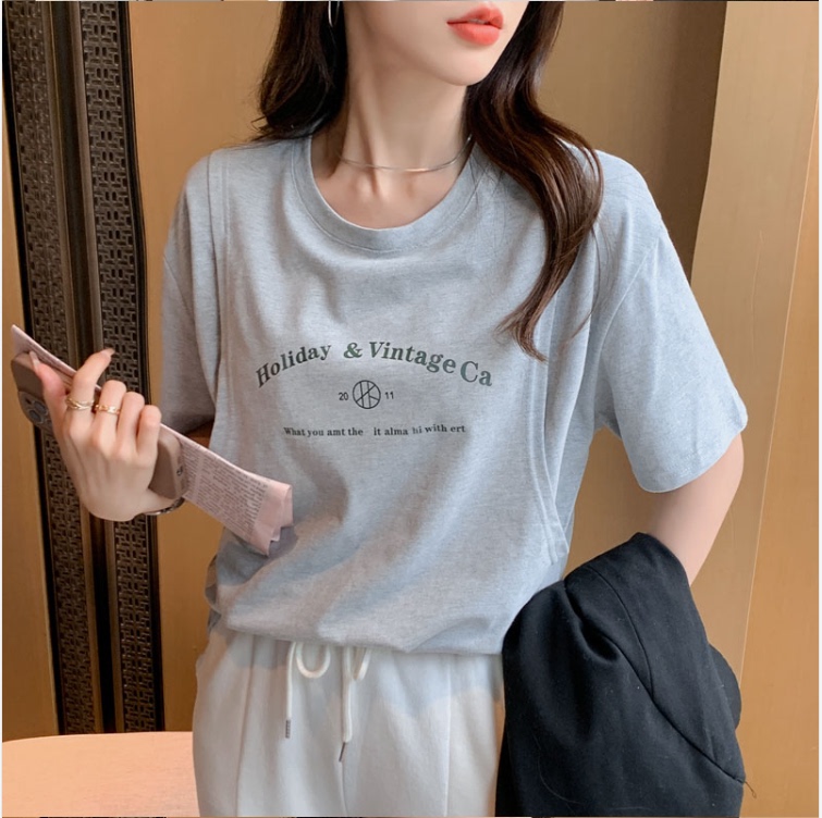 Nursing Tops for Summer Outings, Pure Cotton Short-Sleeved T-Shirts, Postpartum Nursing Clothes, Summer Fashionable Nursing Clothes, Spring & Fall Styles