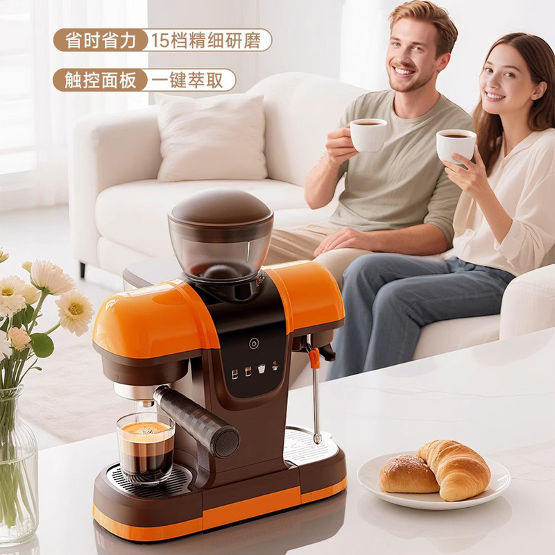 Pressure Coffee Machine with Bean Grinder, Robot Milk Frother, 19Bar Touch Screen, Semi-Automatic Grinder, Integrated Italian Style Pressure Coffee Machine with Bean Grinder, Robot Milk Frother, 19Bar Touch Screen, Semi-Automatic Grinder, Integrated Italian Style