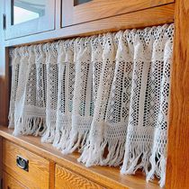 Blue ink Autumn Rifa Romantic Fields Cotton Thread Lace Streaming Su Semi-Curtain Coffee Curtain Cabinet Door Curtain Window Mantle Curtain door blinds