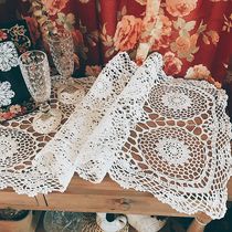 Dumped foreign trade export original single European style pastoral cotton handmade crochet tablecloth table flag bedside cabinet shoe cabinet cover towel