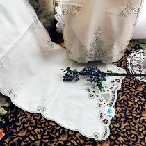Foreign trade export original single French pastoral cotton hand embroidered Bai Daili lace tablecloth table flag placemat cover towel