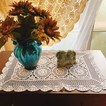 Blue Ink Autumn Retro Titan Garden Pure Cotton Handmade Crochet Table Cloth Table Cushion Dining Cushion Bed Head Cabinet Geb Sofa Armrest Towels