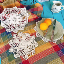 Clear Barn Dump Day Style Fields Garden Retro Art Natural Colors Pure Cotton Handmade Crochet Hook Flower Cups Cushion Disc Cushion Heat Insulation Mat