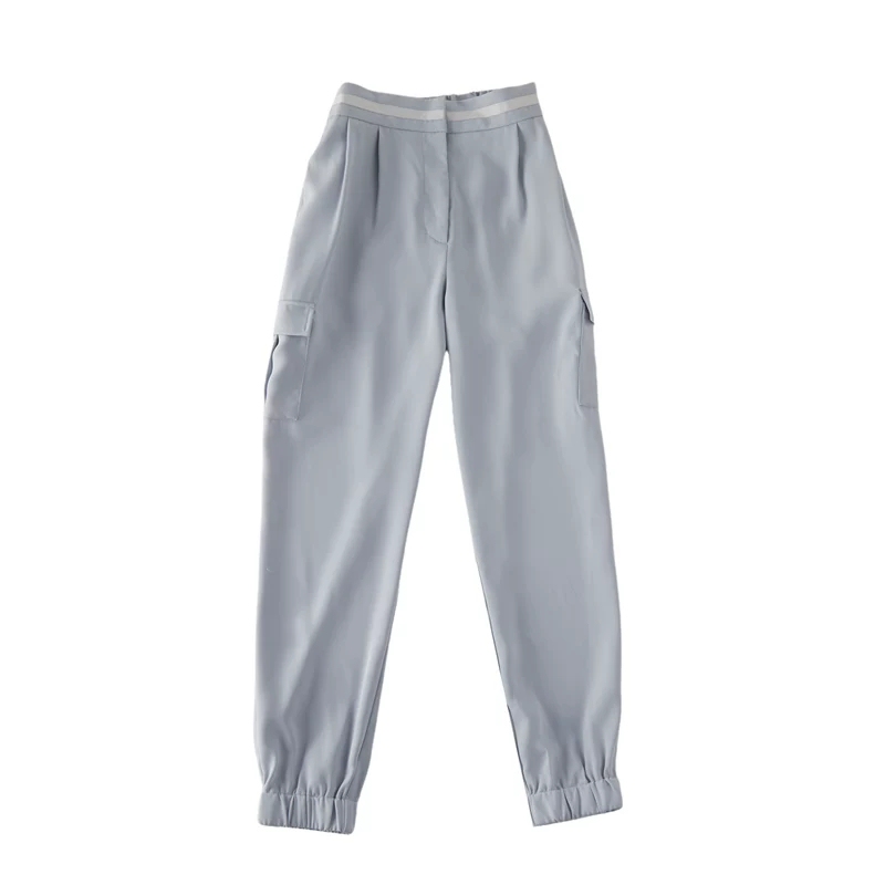 Japanese Style Waist Patchwork Smooth Drape Slim Pants Casual Pants 8A