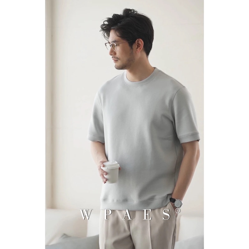 Wpaes300G Heavyweight Premium Liquid Water-Soft Cotton Short-Sleeve T-Shirt for Men, Breathable, Simple, Loose-Fitting Base Shirt for Summer