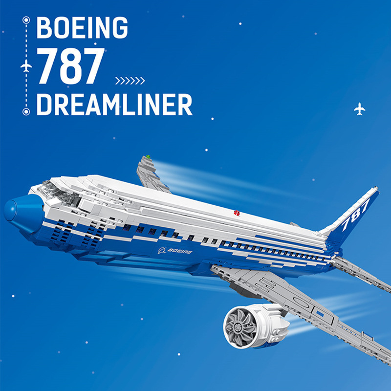 Deke 80009 Boeing Dreamliner 787 Passenger Aircraft Building Blocks Large Aviation Model Boy Adult Toy