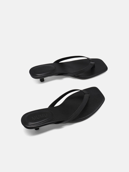 ZABA TANA 2025夏季夹脚拖鞋女凉鞋猫跟凉拖夹趾外穿小高跟人字拖