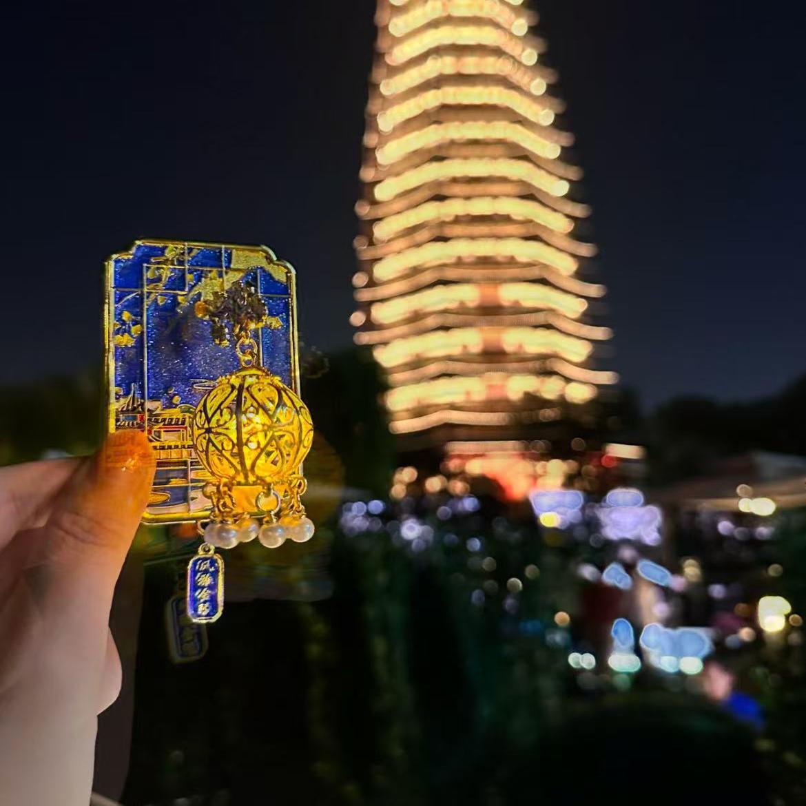南京秦淮川奉雅金陵金属バッジ冷蔵庫マグネット文化創造的なランタン装飾レトロスタイルの小さなギフト