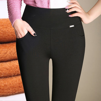 Chun Mama pencil leggings ຊັ້ນນອກ elastic ແອວສູງຂະຫນາດໃຫຍ່ແມ່ຍິງ summer trousers ບາງໃກ້ຊິດປົກກະຕິເກົ້າຈຸດ slimming