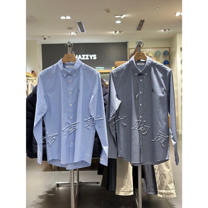 2026 Spring New Hazzys Men's Work Clothing Casual Lapel Long-Sleeved Shirt Asczk1Dak05