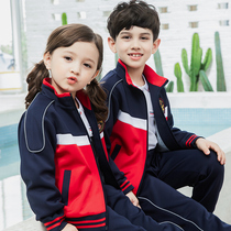 Primary school uniform set two or three sets of spring and autumn clothes childrens class clothes Red Sports games clothing kindergarten Garden clothes