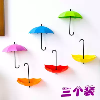 Creative DIY umbrella modeling hook Cute ins wall hanging door living room powerful punch-free wall decoration hook