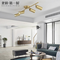 Nordic Copper ceiling light Simple living room spot light Modern aisle Corridor bar track Creative personality spot light