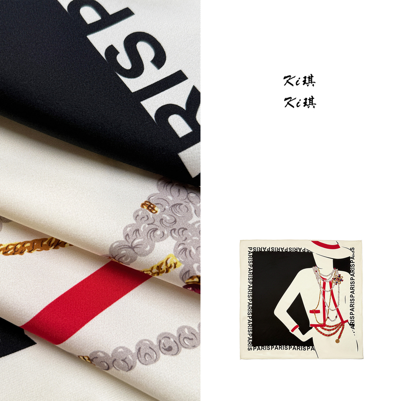 【Champs Elysees Shadow】French Style, Fashionable Socialite Style, Mulberry Silk 16 Momme Twill Silk Scarf