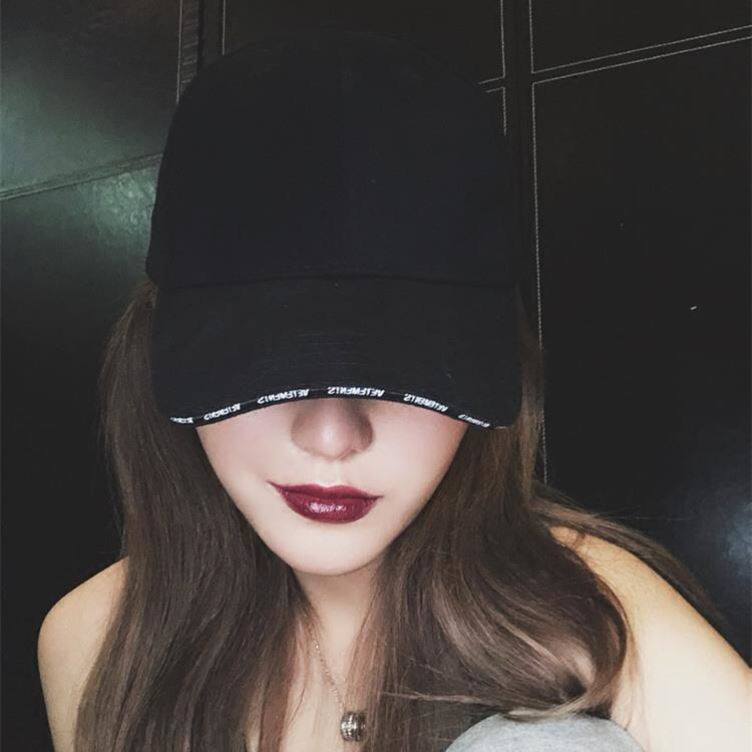 Net red same style hat sandwich letter baseball hat star light plate curved eaves peaked cap men and women summer sunshade