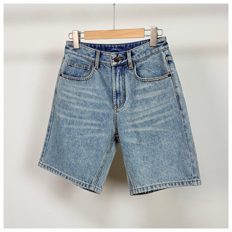 Luxury Denim Series Turkish Imported Bossa Bermuda Denim Shorts for Women 2026 Summer Five-Point Wide-Leg Pants