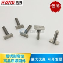 Dongming 304 stainless steel t screw t-Bolt M8 aluminum profile square head screw for photovoltaic slot 23 head type M8