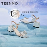 Tianmeiyi Fairy Feng Diamond Word с толстыми каблуками сандалий Женские летние новые высокие каблуки Сандалии BD191BT2