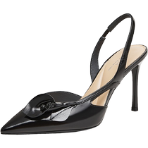 Tata Him Her Pointed Toe Temperament High Heels Womens French Black Baotou Back Empty Sandals 2024 Spring New 7RYC1AH4