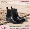 TATA Chelsea boots women's chimney boots washed leather fashion boots versatile short boots for women 2026 winter F9U01DD6