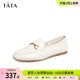 Tata square toe loafers women's flat-soled small leather shoes women's British style single shoes women's shoes spring new style