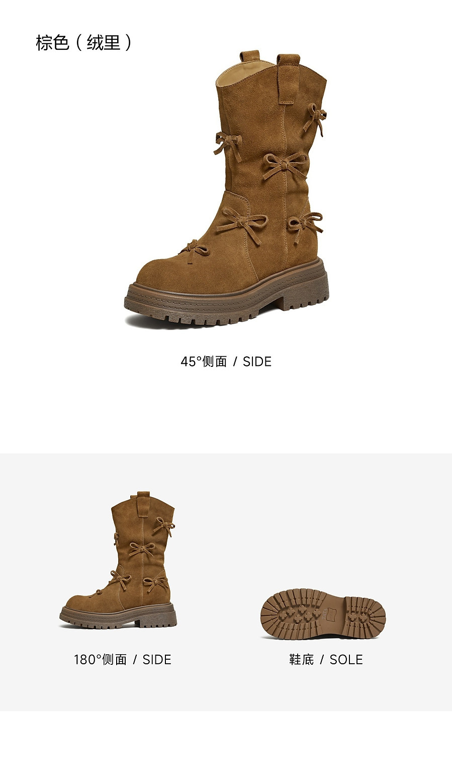 Западные Boots tata他她复古靴子西部靴厚底堆堆靴休闲靴骑行靴中筒靴chf01ds5
