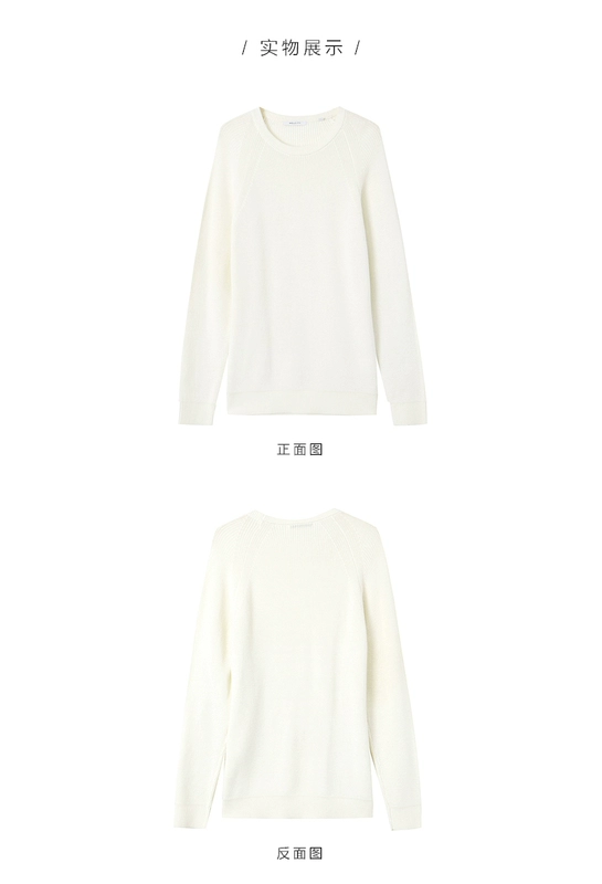 Gấp | MECITY cotton nam phiên bản Hàn Quốc của áo len cổ tròn áo len trẻ trung - Kéo qua