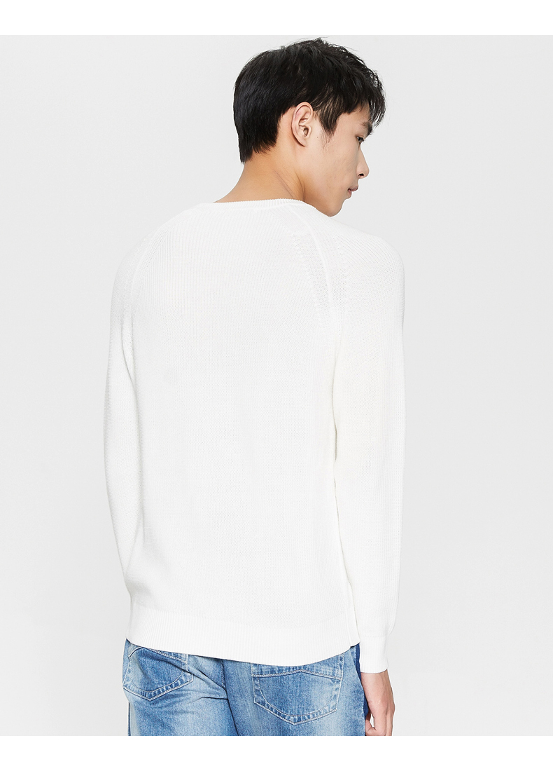 Gấp | MECITY cotton nam phiên bản Hàn Quốc của áo len cổ tròn áo len trẻ trung - Kéo qua áo khoác cặp