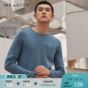 Gấp | MECITY nam màu trơn lười phiên bản Hàn Quốc của áo len dệt kim cổ tròn đan - Kéo qua