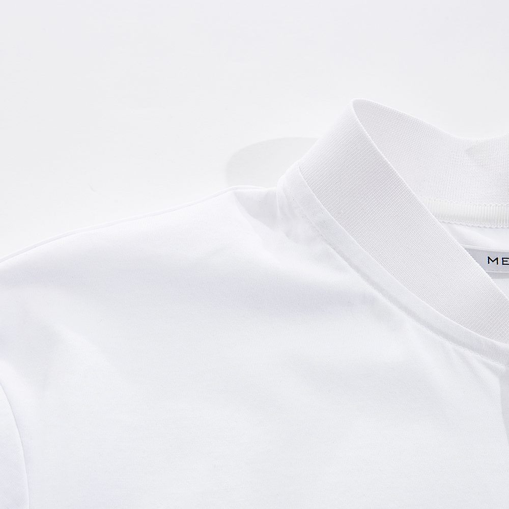 MECITY nam mùa hè rắn màu mỏng cổ áo bóng chày POLO áo sơ mi nam giản dị màu trắng tay ngắn - Polo áo cotton nam