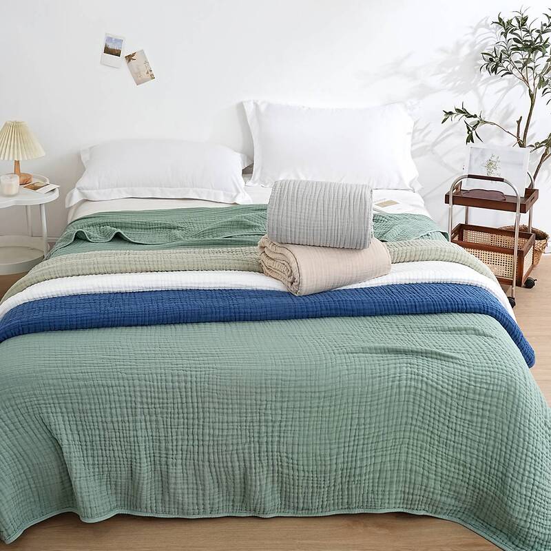 Pure Color Gauze Blanket, Large Size Pure Cotton Muslin Quilt, Adult All-Season Towel Quilt