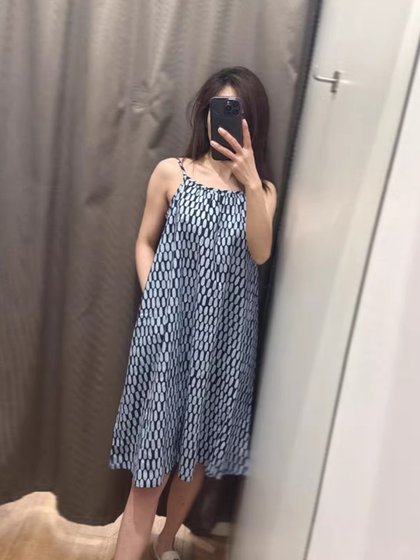 沙滩风亲子装 夏季童装/女童合作款碎花连衣裙吊带裙 471675