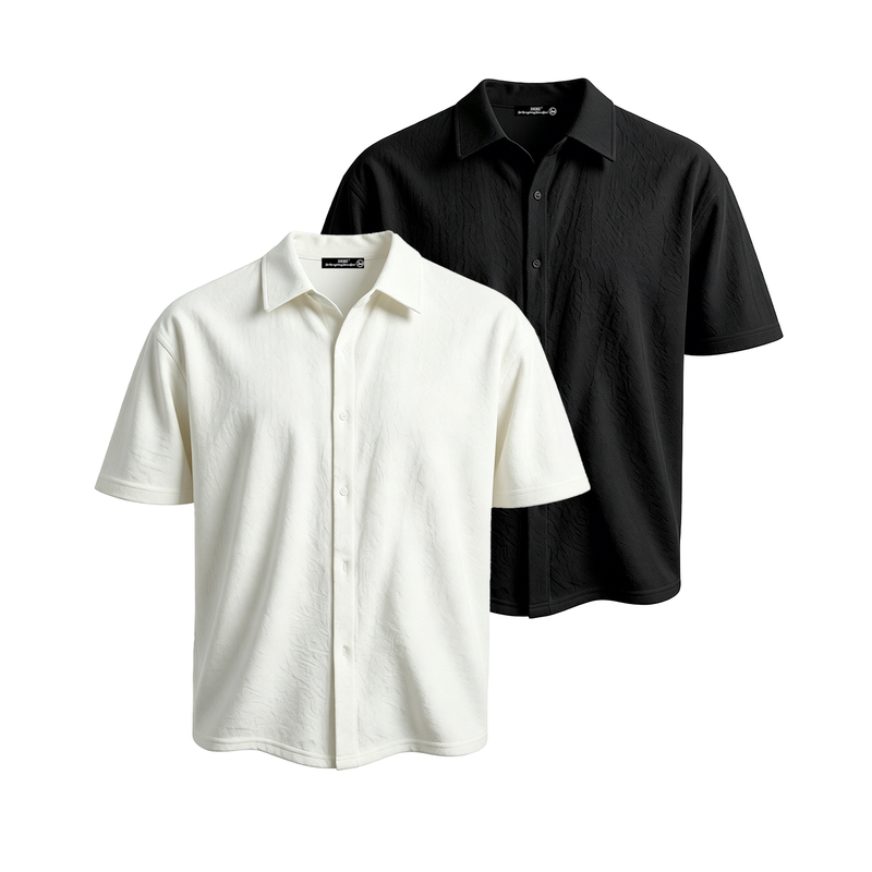 Dehz Cleanfit Short Summer New Knit Lapel Short-Sleeve Casual Shirt Unisex Versatile Breathable Trendy