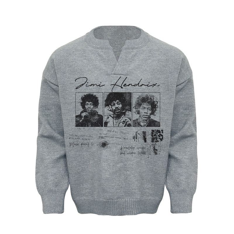 Dehz25Fw Round Neck Spliced V-Neck Knitted Sweater for Men and Women 2025 New Direct Spray Portrait High-Density Casual Top