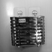 Stainless steel chopstick tube Nail-free strong suction cup Chopstick tube tableware drain rack Chopstick cage hanging kitchen supplies