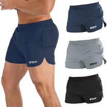 Summer sports pants stretch thin shorts mens sports tight quick-drying five-point pants fitness squat breathable three-point pants