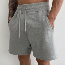 Shorts mens summer sports fitness gray cotton casual loose running Tide brand stretch mens five-point pants wear outside